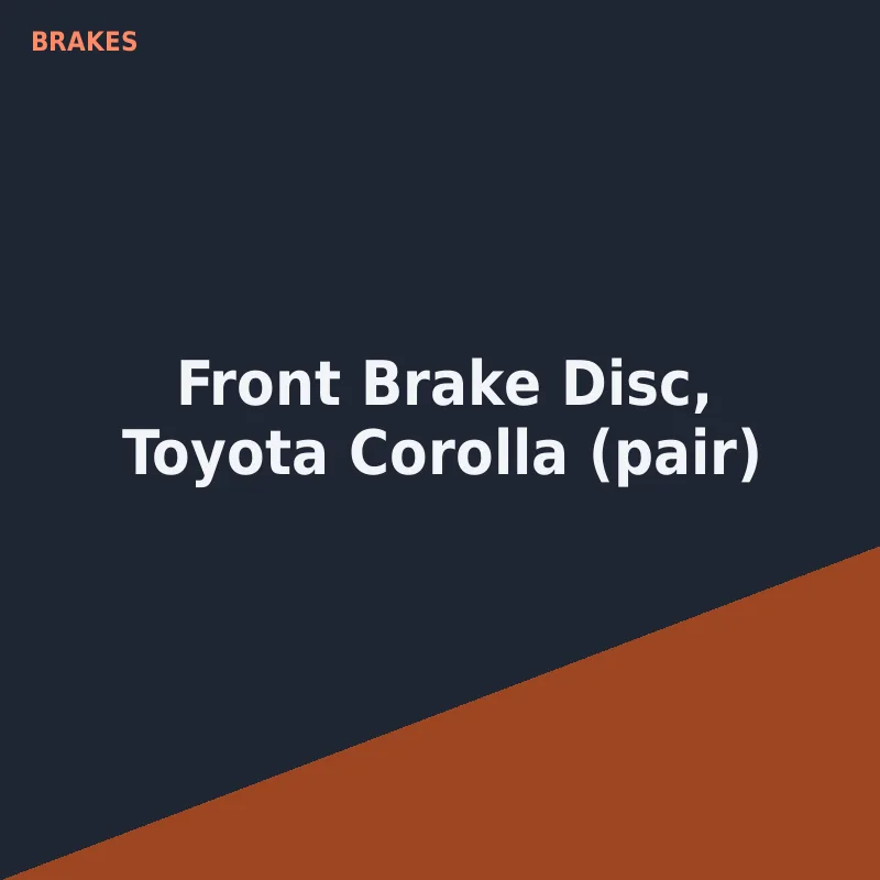 Front Brake Disc, Toyota Corolla (pair)